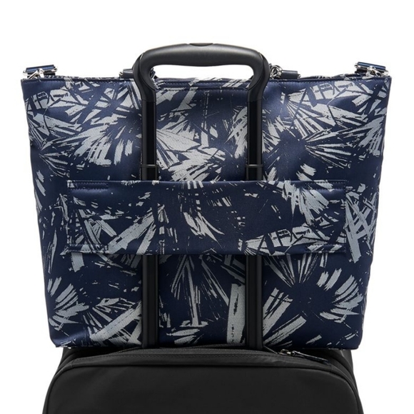 Tumi | Bags | Tumi Torun Tote In Blue Palm Print | Poshmark Tumi Torun Tote In Blue Palm Print